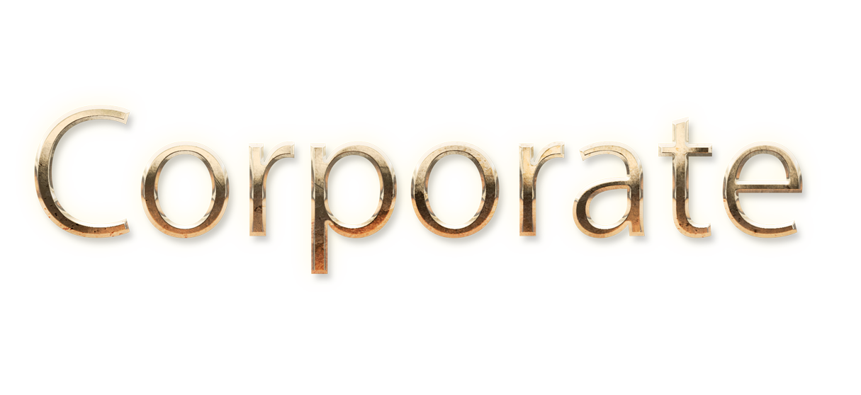 WORD CORPORATE gold text typography PNG images free